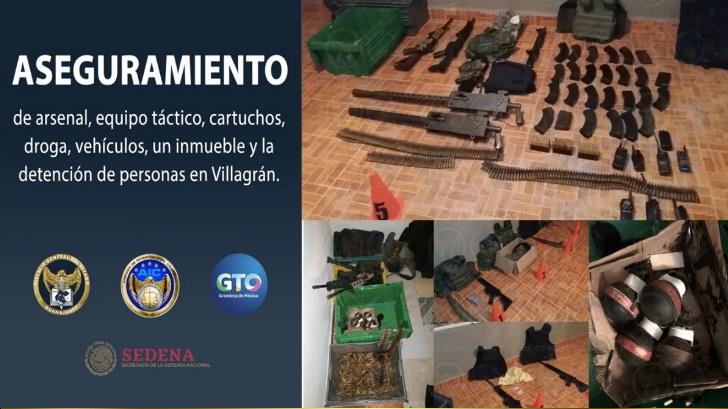 Catean casa y aseguran arsenal del cártel Santa Rosa de Lima