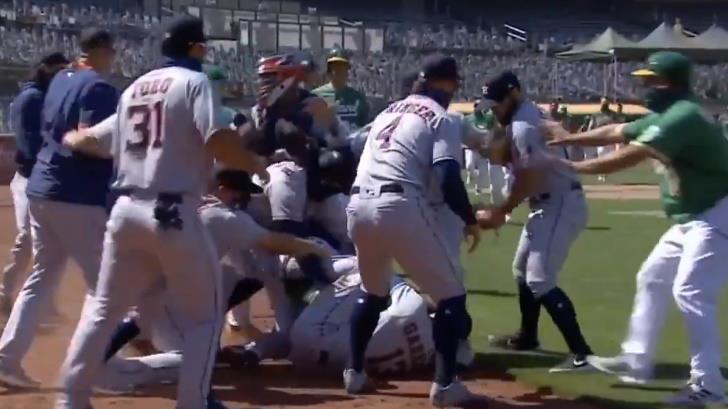 VIDEO | Humberto Castellanos de los Astros, provoca pelea en Grandes Ligas