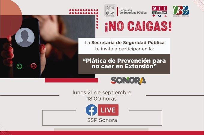 Ofrecerá SSP capacitación virtual para prevenir la extorsión telefónica