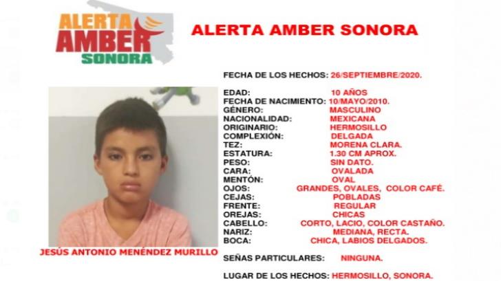 Activan Alerta Amber para localizar al menor Jesús Antonio