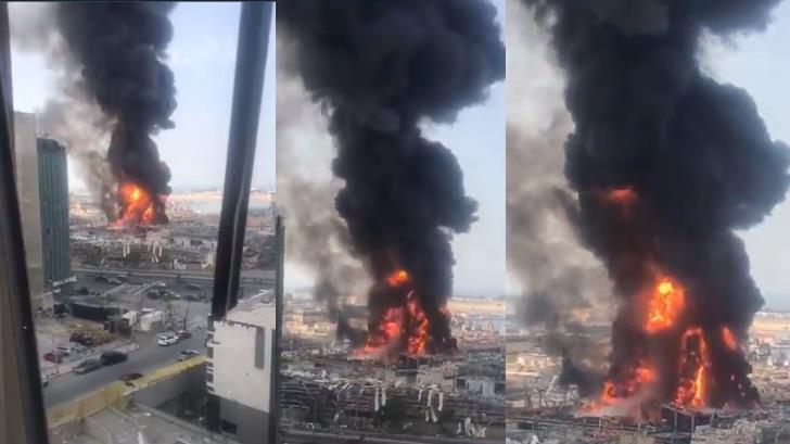 Incendio causa pánico tras un mes de la explosión de Beirut