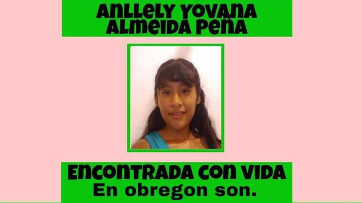 Localizan sana y salva a menor Anllely Yovana