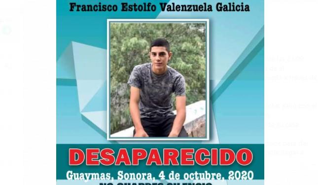 Francisco de apenas 17 años desapareció en Guaymas