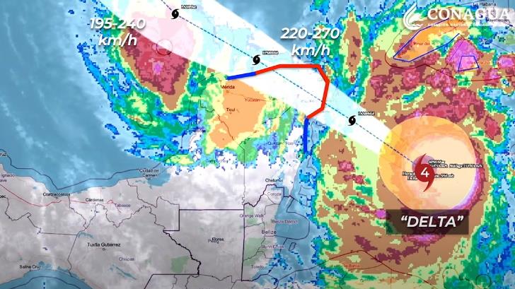 VIDEO | Huracán ‘Delta’ se mantiene en categoría 4