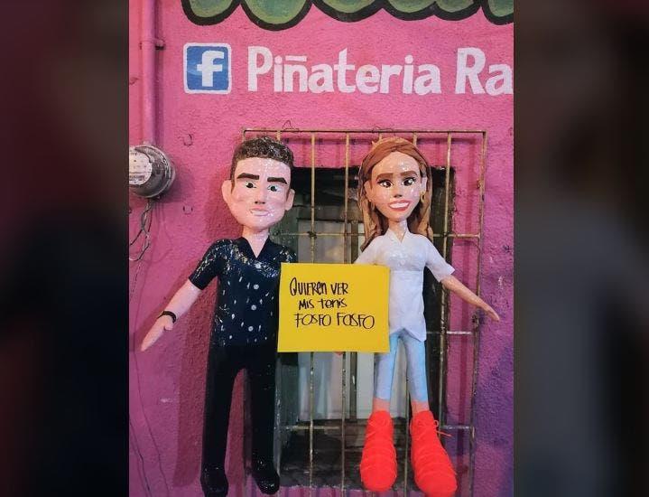 Crean piñatas de Mariana Rodríguez y Samuel García