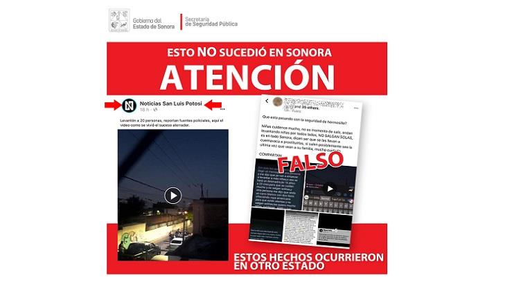 Unidad Cibernética de SSP alerta de videos falsos de hechos supuestamente ocurridos en Sonora