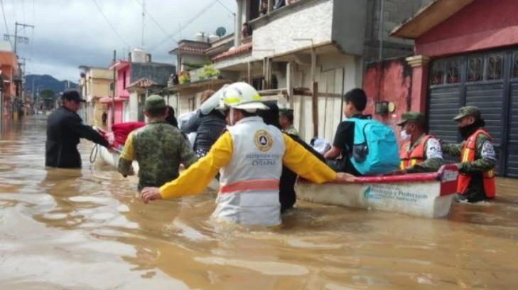 Cinco personas permanecen desaparecidas por inundaciones en Chiapas