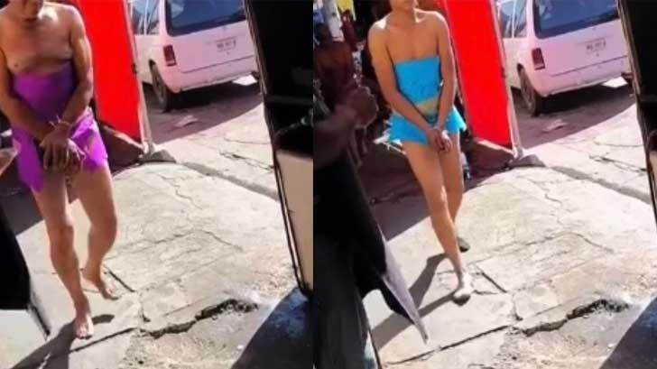 Desnudos y golpeados, exhiben a presuntos delincuentes en Guasave