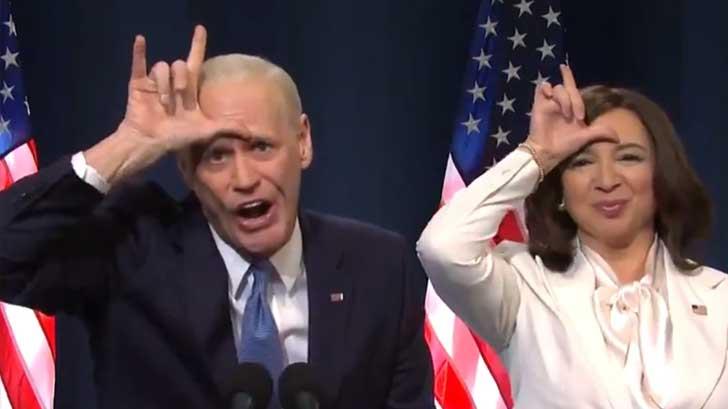 Jim Carrey hace parodia de Joe Biden y llama perdedor a Trump