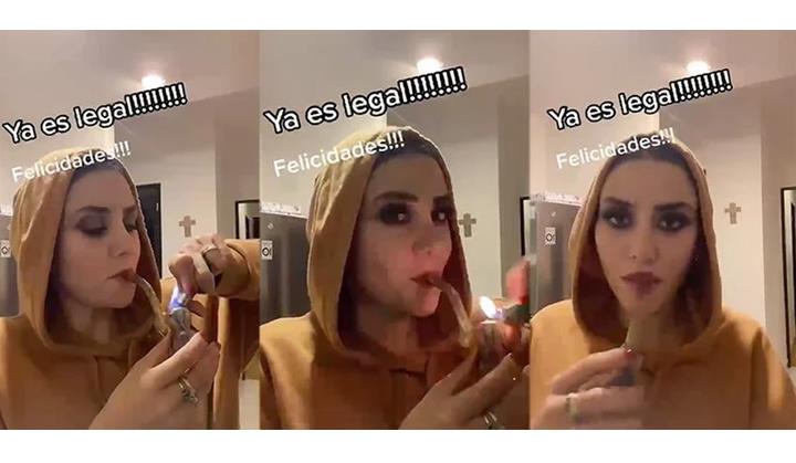 Diputada celebra en TikTok la regulación de la marihuana con un pipazo