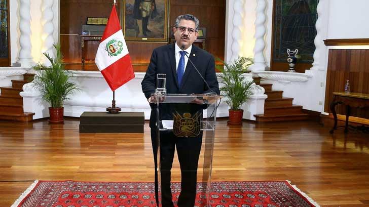 Manuel Merino dimite a la presidencia de Perú