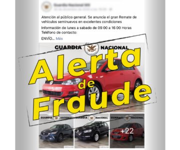 Alerta Guardia Nacional venta falsa de autos en su nombre