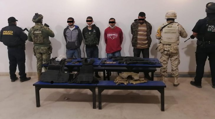 Capturan a 4 y aseguran armas y drogas en Valle del Yaqui