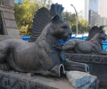 Liberan a sujetos que cortaron a leopardos del monumento a Cuauhtémoc