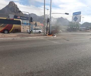 ¡Otra vez! Vuelven a incendiar cámaras del C5 en Guaymas