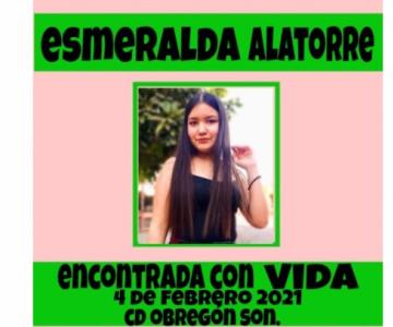 Encuentran con vida a Jessica Esmeralda; jovencita desaparecida en Obregón