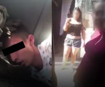 VIDEO - ¿Y a ustedes qué les importa metiches?, madre defiende a su hijo asaltante y detenido