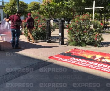 Video - Sindicato de Bomberos de Hermosillo realiza plantón