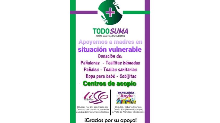 Todo suma, únete a la campaña para ayudar a mujeres en situación vulnerable del HIMES