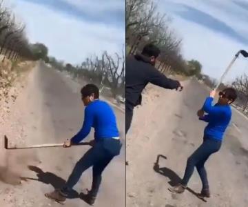 VIDEO - Mujer fractura el cráneo a hombre que intentó defender a perrito