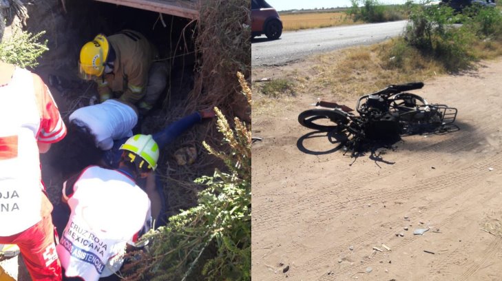 Fuerte accidente en moto deja 2 jóvenes lesionadas en Huatabampo