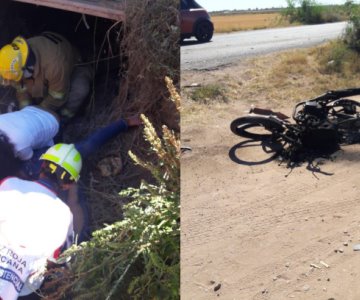 Fuerte accidente en moto deja 2 jóvenes lesionadas en Huatabampo