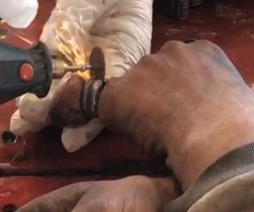 VIDEO - ¡Héroes! Bomberos auxilian a indigente con anillo atorado en el dedo