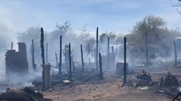 VIDEO | Incendio consume cuatro viviendas al norte de Hermosillo