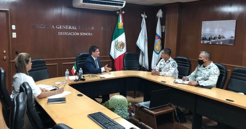 Guardia Nacional y FGR se reúnen para implementar estrategias en Sonora