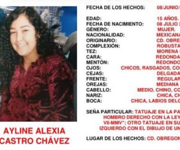 Emiten Alerta Amber por Ayline Alexia, desaparecida en Ciudad Obregón