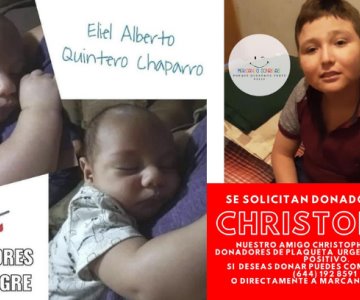 Los pequeños Christopher y Eliel necesitan donadores de sangre y plaquetas en Cajeme