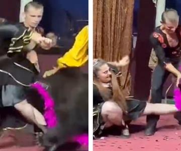 VIDEO - Oso de circo enfurece y ataca a entrenadora en pleno show infantil
