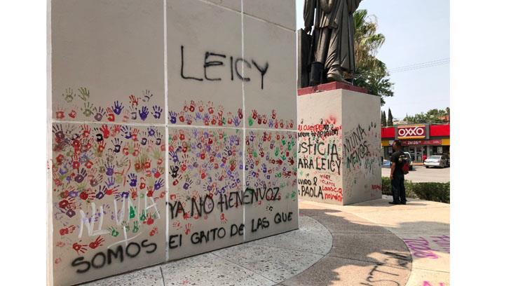 Ni una más pintan en Nogales tras feminicidio de Leicy Celina