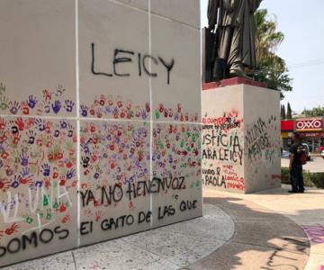 Ni una más pintan en Nogales tras feminicidio de Leicy Celina