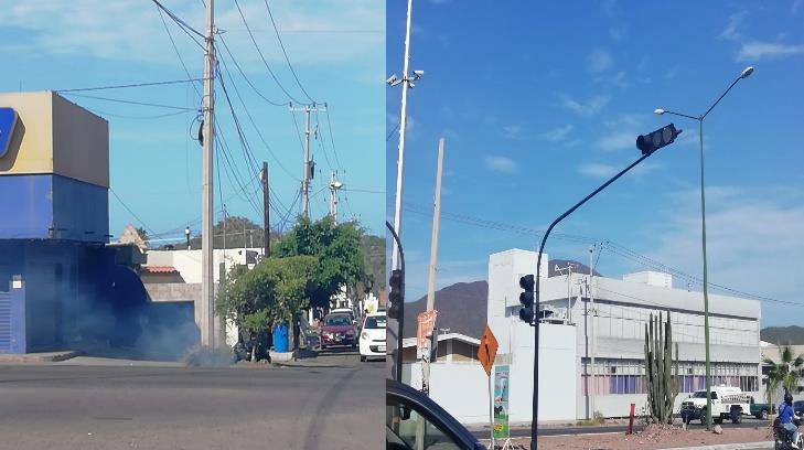 Un fuerte tronido y 8 semáforos se apagaron en Guaymas