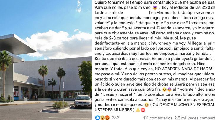 Alerta; intentan drogar a joven en centro comercial al sur de Hermosillo