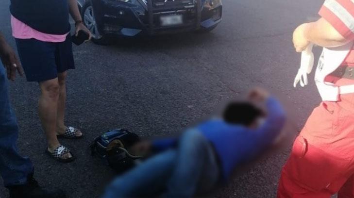 Motociclista resulta lesionado al estrellarse con vehículo en Guaymas