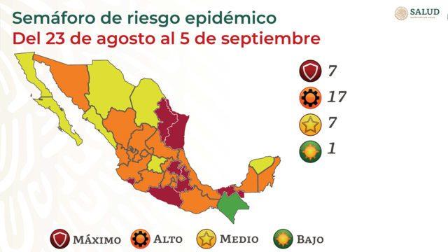 Esta es la nueva actualización del Semáforo nacional; Sonora permanece en naranja