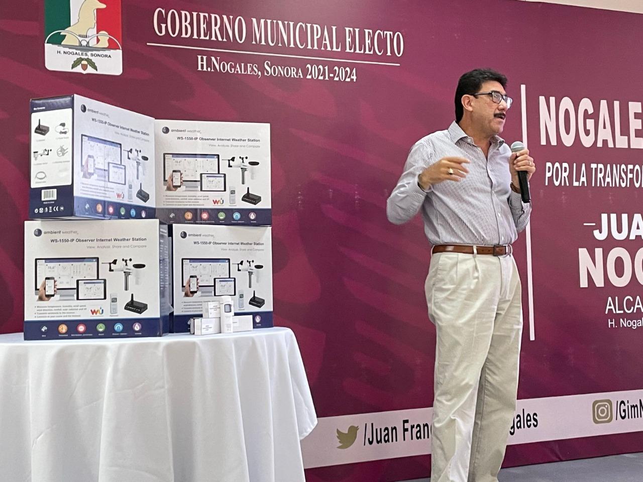 Juan Gim presenta estaciones de monitoreo en Nogales para prevenir tragedias por inundaciones