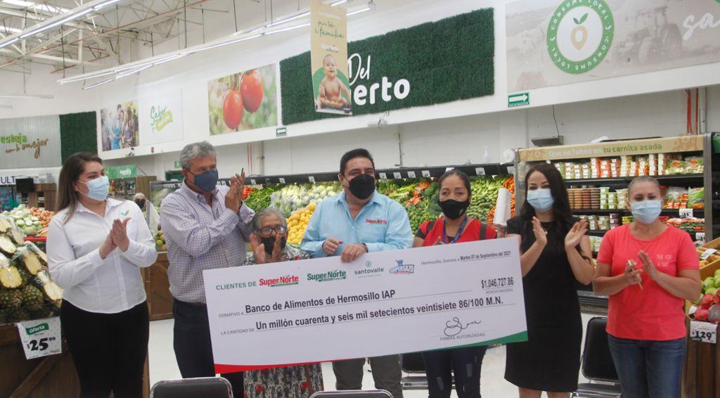 Con redondeo de los clientes, Super del Norte logra entregar un millón de pesos al Banco de Alimentos