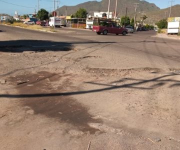 Reportan calle en malas condiciones al norte de Guaymas; ha causado accidentes