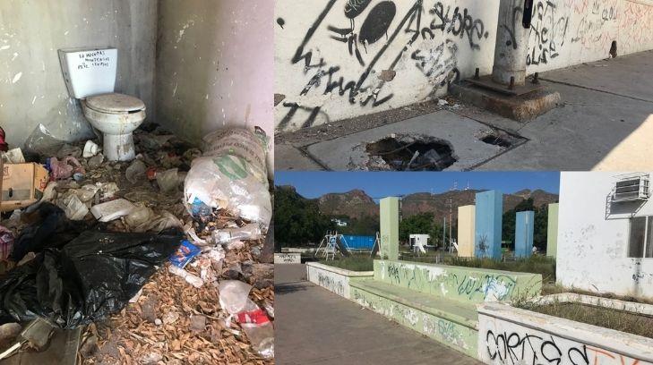 En estado deplorable, el Centro Comunitario de la colonia Fátima en Guaymas