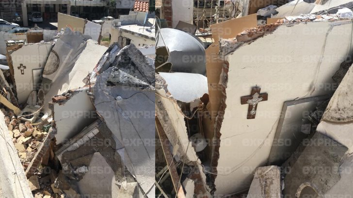 Crucifijo queda intacto tras explosión en Villas del Mediterráneo