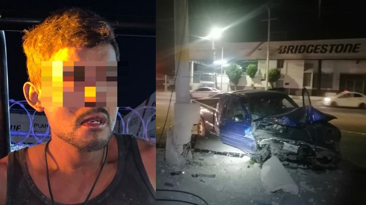 Persecución termina en choque; lo detienen por robar un carro en Hermosillo