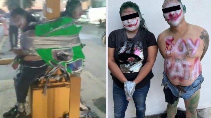 Lo apodan el Batman de Tamaulipas; captura y pinta a ladrones como el Joker