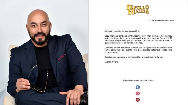 Lupillo Rivera cancela gira de actividades; da positivo a Covid-19