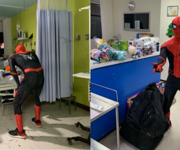 Spider-Man visita a los niños del Hospital General Regional 1 en Obregón