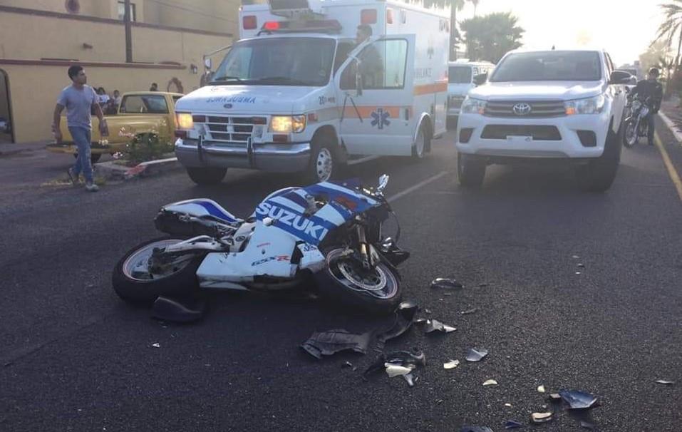 Motociclista resulta lesionado durante choque en San Carlos
