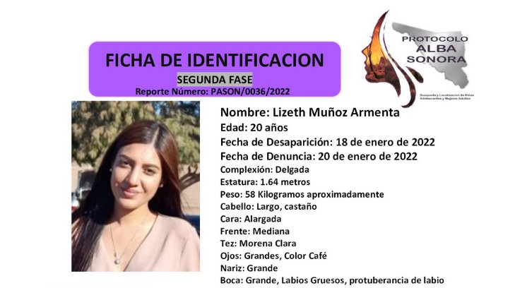 Activan segunda fase de Protocolo Alba: piden apoyo para localizar a Lizeth Muñoz