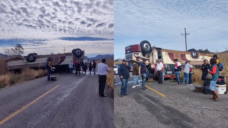 Volcamiento de camión deja más de 30 lesionados en la carretera Yécora-Tesopaco